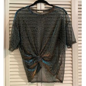 Sheer iridescent animal print top from Urban Outfitters